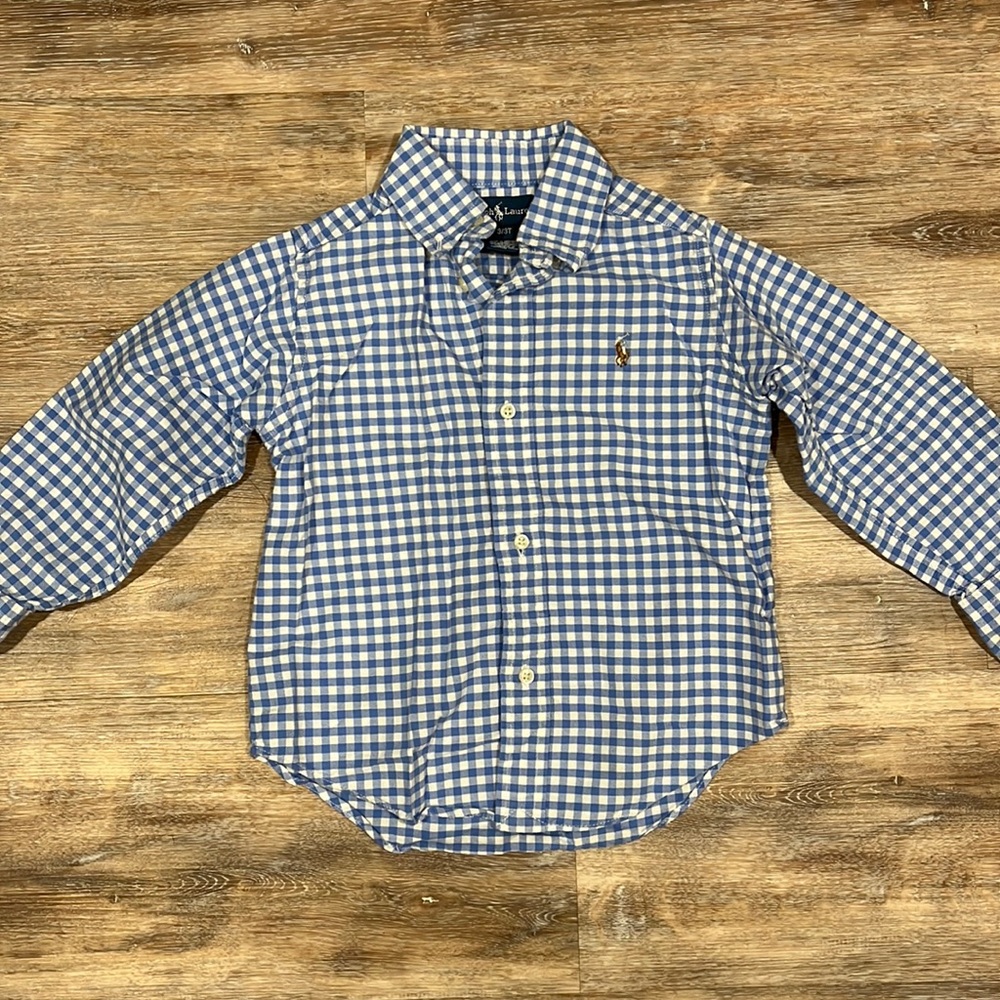 Ralph Lauren Toddler Boys Gingham button down - 3T